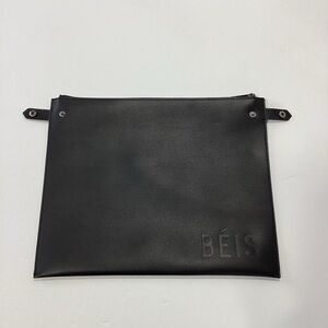 Beis Black Work Tote Laptop Sleeve Insert Bag Pouch With Snaps